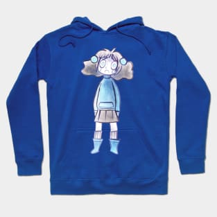 Sad Blue Girl Hoodie